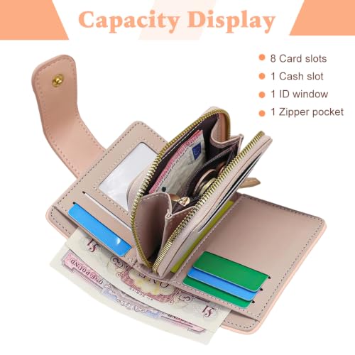 Image of PALAY Small Wallet for Women Bifold Compact PU Leather Crocodile Pattern Ladies Purse with Card Slots and Coin Pocket for Daily Use and Traveling