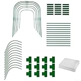 【Compatibilité polyvalente】: convient pour les plantes et légumes d'extérieur, ce kit offre une flexibilité avec des options de 6, 10, 7 ou 11 cerceaux de serre.