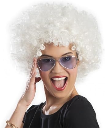 Beyaz Renk K v rc k Afro Bonus Peruk 5264