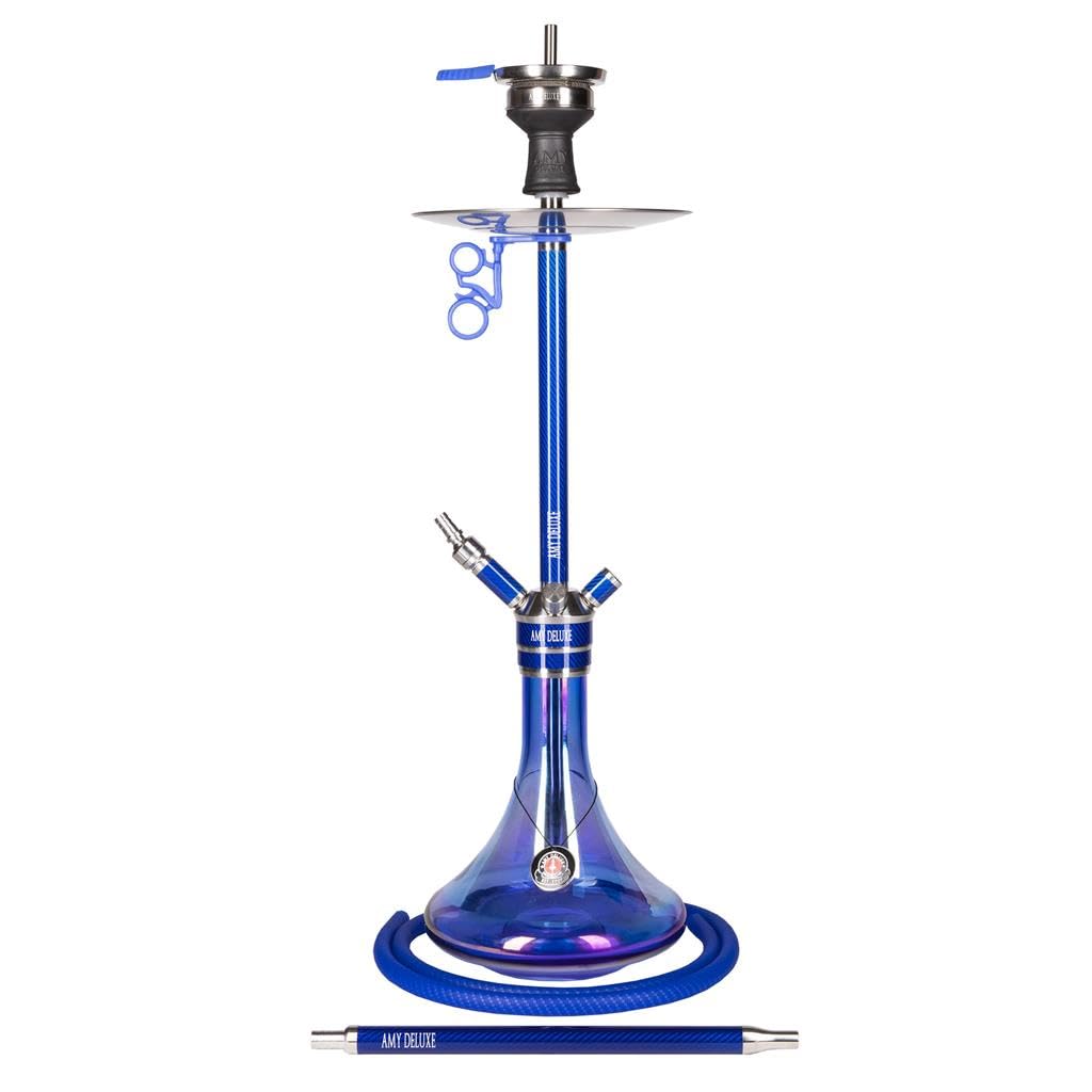 Amy Deluxe German hookah shisha set SS 21 01 Carbonica Force R blue-blue