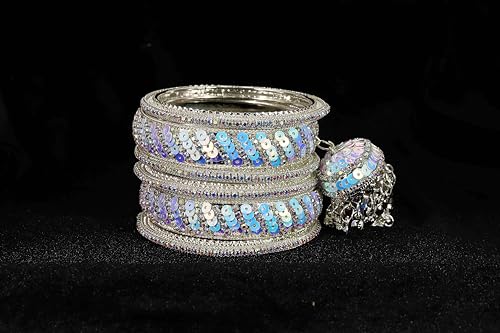 Image of NMII Ethnic Wear Bangles Gold-Tone Alloy with Musical Ghungroo Charms | Women Fashionable Jewelry | Designer Bracelet Bangles For Girls | Viral Kashmiri Chudiya for Weddings, Festivals & Parties