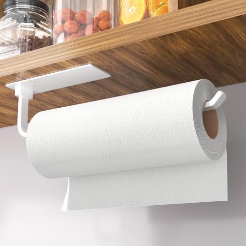 Miniatura 7 de Portarrollos De Cocina Blanco Sin Taladrar, Soporte Para Rollos, Autoadhesivo, Práctico