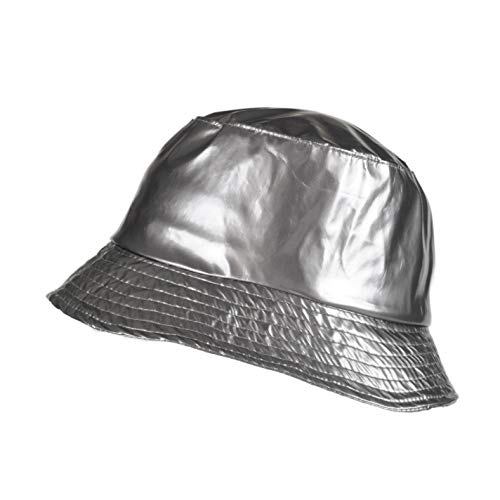 Toutacoo, Regenhut, Wasserdicht, Wachstuch-Optik -Grau Taupe