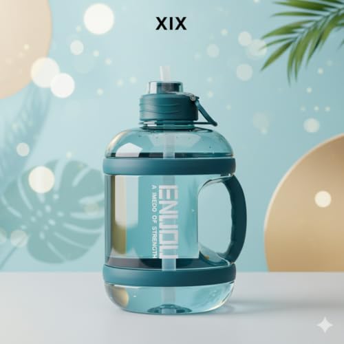Image of Ryaco Water Bottle with Time Marker, Large Capacity Leakproof BPA Free JugWater Bottle with Time Marker | Large Capacity Leakproof Gym Bottle | BPA Free Motivational (Chathams Blue, 2.2-Liter)
