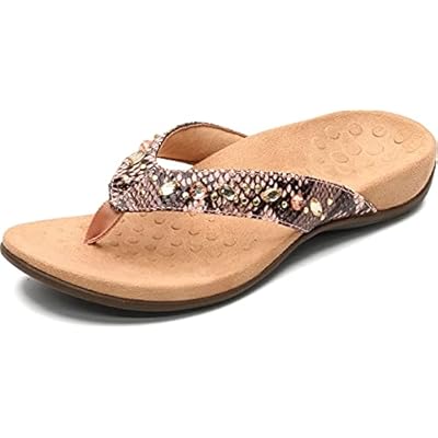 Vionic Women's Rest Lucia Flip-flop - Rhinestone Toe-post Sandals with ...