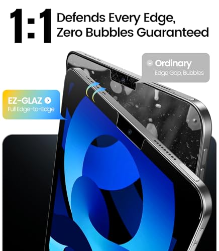 Image of EZ-GLAZ-2 Pack for iPad Air 5th 4th Gen 10.9 Inch & iPad Pro 11 Inch (4th 3rd 2nd 1st Gen) Screen Protector, Military-Grade Shatterproof, 9H+ Tempered Glass with Installation Box, Anti-Scratch, Apple Pencil Compatible, HD Clarity, Bubble Free