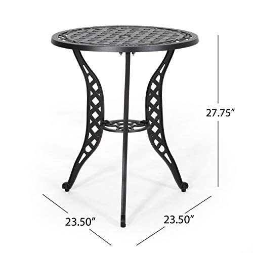 Christopher Knight Home La Sola Metal Outdoor Bistro Set, Black With Bronze #TOP3