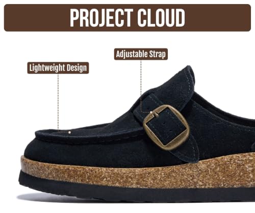 Image of Project Cloud 100% Genuine Leather Moccasin-Style Clogs for Women - Memory Foam and Water Resistant Mules Slip-on - Non-Slip and Durable Clogs Casual Shoes for Women Footwear