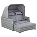 OUTLIV. Capri Garten Daybed Sonnenliege Outdoor-Bank 130 x 188 x 72 cm, aus Geflecht/Stahl/Polyester in Grau