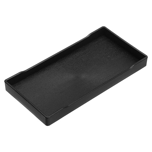 sourcing map Plateau De Service Petit Noir Mini Plateau 10 Cm X 20 Cm Plateau Rectangulaire En Plastique Plateaux De Service En Bois Décoratifs Pour Petit-Déjeuner Cuisine Salle De Bain