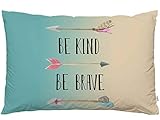 EKOBLA Throw Pillow Cover Be Kind Be Brave Quote Words Inspirational Saying Arrow Tribal Design Art...