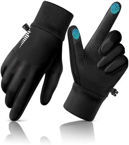 rivmount Water-Resistant Winter Gloves Touch Screen, Women Men Thermal Warm Gloves Suit for Cold Weather Running, Cycling, Hiking, Bike, Ski, Snow, Driving, Work, Outdoor Size S M L XL XXL Black Gray