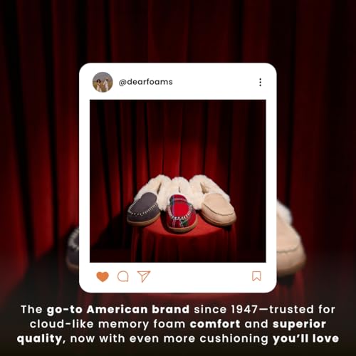 Dearfoams Women's Gifts Fuzzy Memory Foam Outdoor Ryland Moccasin with Cuff Slippers4