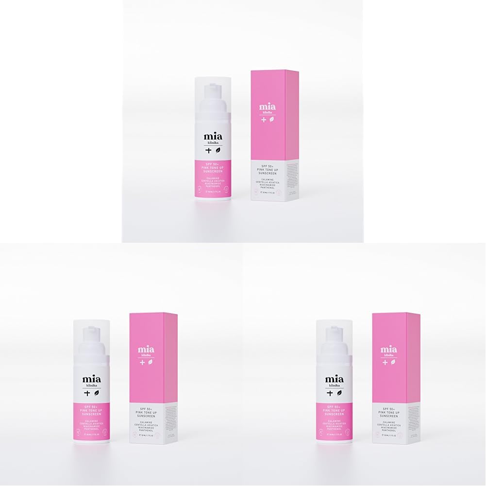 Mia Klinika SPF50+ Pink Tone Up Ton Eşitleyici Pembe Yüz Güneş Kremi (3 paketi)