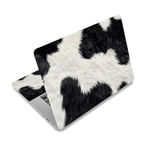 PLIGREAT Laptop Aufkleber Mit Kuhfellmuster 15 Zoll Niedliche Laptop Schutzfolien Mit Design Passend Für 12" bis 15" Laptops Universell Wasserdicht Abnehmbar Notebook Kunstschutz