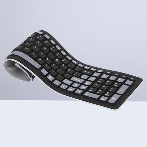 Clavier flexible silicone étanche pliable 107 touches sans fil