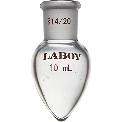 Laboy Glass 10ml Pear Shaped Boiling Flask Heavy Wall With 14/20 Joint Joint Flask Lab Glassware