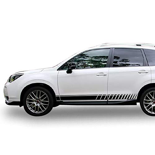 Lower Door Racing Stripes Graphics Stickers Decals Compatible With Subaru Forester (Black) #TOP1