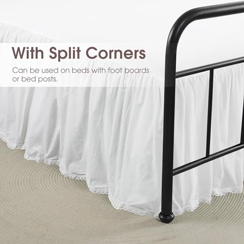 Fullsize18dropwhitedustrufflecrochetedgelacelightweightallcottonfrenchcoutrystyleruffledbedskirtwithsplitcornerseasyfitandsoft Urban Country Home Decor Full size 18 drop white dust ruffle crochet edge lace lightweight all cotton french coutry style ruffled bed skirt with split corners easy fit and soft urban country home decor