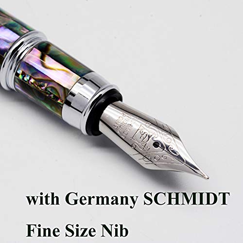 LACHIEVA LUX Abalone Shell Fountain Pen - German-Made Fine Nib, Smooth Ink Flow, Ink Converter Included, Handcrafted Nat - Additional View