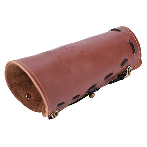 Vgeby Archery Arm Guard, Archery Longbow Arrow Leather Arm Guard Forearm Protection Safe Shooting Hunting Protecting Gear Strap Armband #TOP7