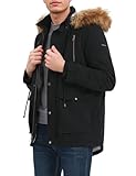 Orolay Men's Winter Parka Jacket Warm Faux Fur Coat with Removable Hood Black Medium