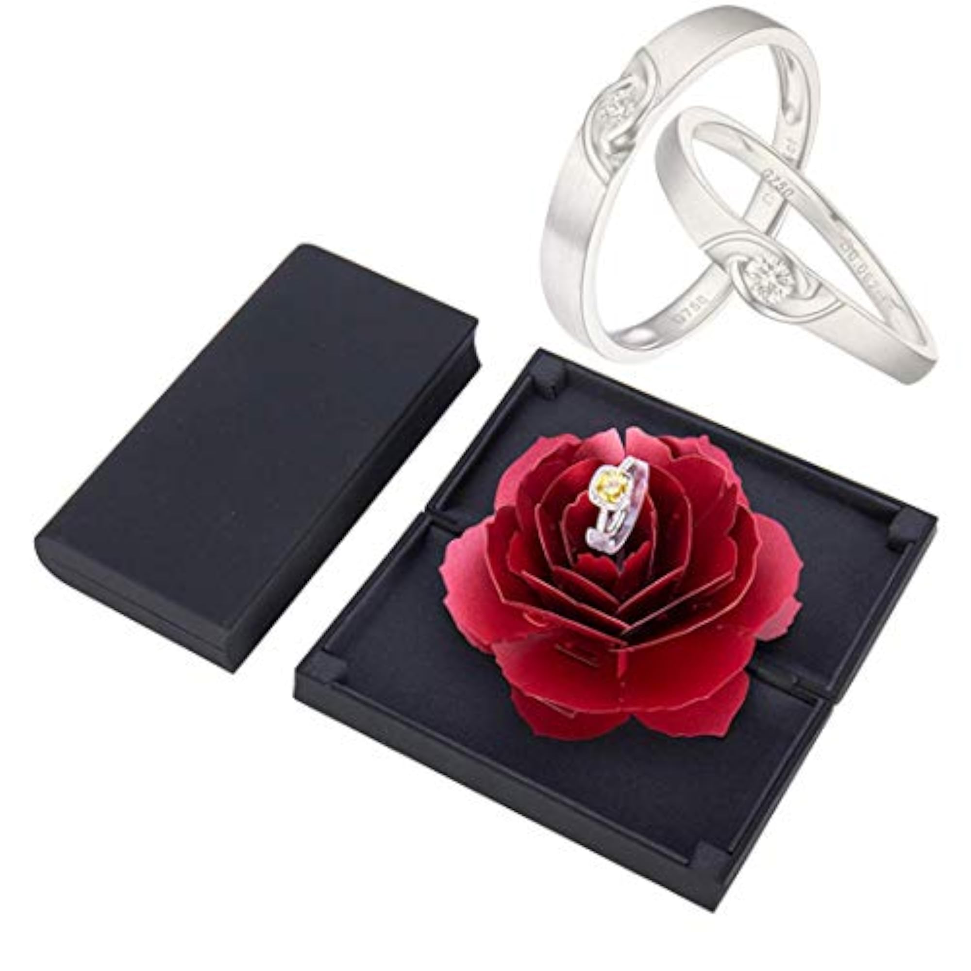Rotating Rising Rose Engagement Ring Box