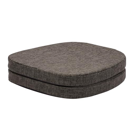 Image of baibu 14x14 Memory Foam Metal Chair Cushions Set of 2, Dual-Layer Design Non-Slip Metal Dining Chair Pads Kitchen Seat Cushion with Machine Washable Cover, Brown