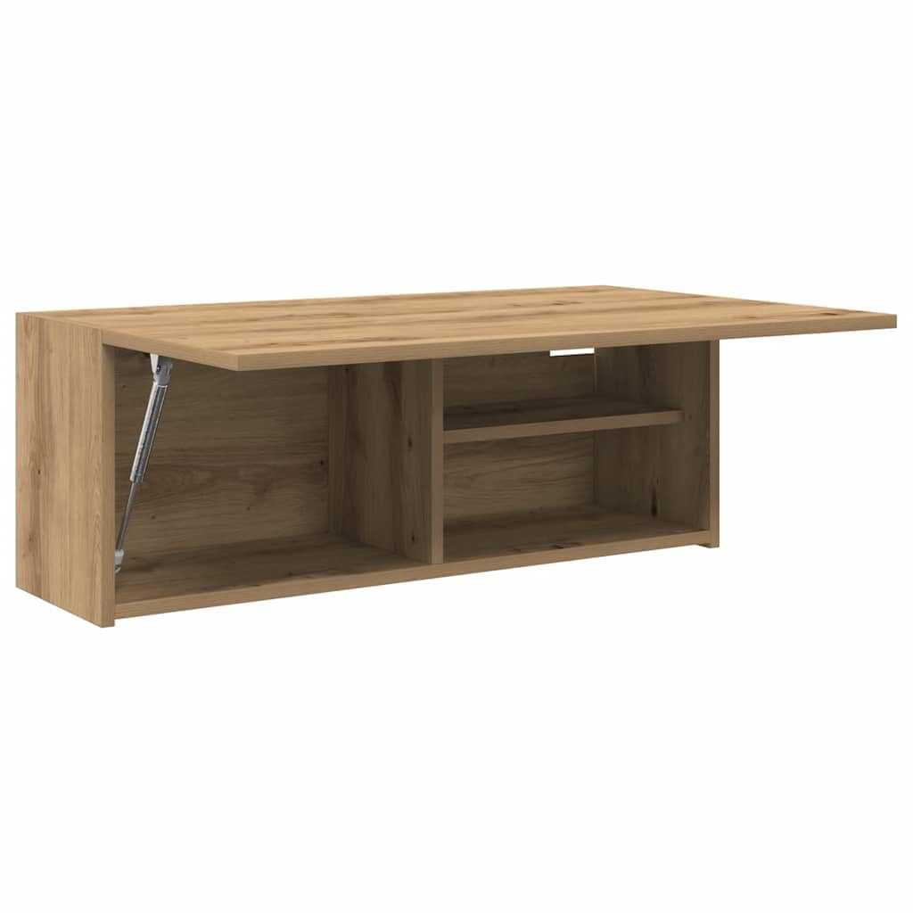 Floating Wall Cabinet, Modern Wood-Grain Wall-Mounted Storage Unit, Hanging Shelf Cabinet for Bathroom, Kitchen and Living Room (80 x 25 x 30 cm)
