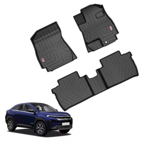 Image of GFX Universal Car Floor Mat Black 3D | Premium Non-Slip Foot Mat Compatible with TATA Curvv EV (Model - 2024) Onward | Anti-Tear, All-Weather, Waterproof & Durable Car Mate for Long-Lasting Protection