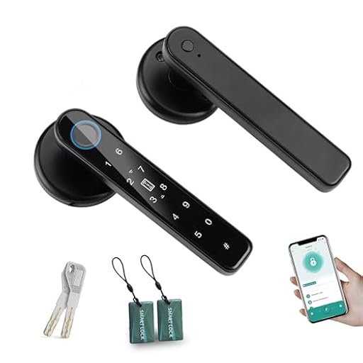 TEKXDD Cerradura Inteligente de Huellas Dactilares,6 en 1 Cerradura Electronica,Tuya App,IC Card, NFC, Huellas Dactilares,Contraseña Digital,Llave Mecánica | Ya disponible en tu tienda friki favorita! En mundofriki.es!