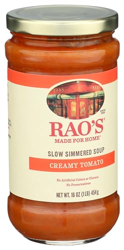 Image of Rao's Made for Home Creamy Tomato Soup, 16oz, Traditional Italian Heat and Serve Soup, Made with Premium Quality Ingredients (Pack of 4)