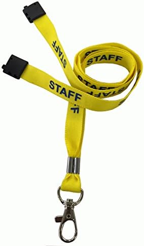 Customcard ltd® Printed Staff Lanyard Blue Staff Breakaway Lanyard Metal Dog Clip
