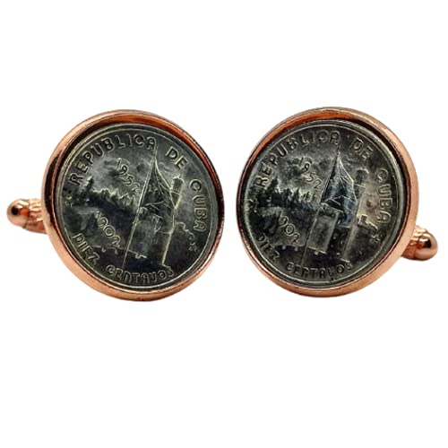 Genumis Gemelos para camisa: Genumis Cuba - Moneda de plata 10 centavos 1952 Cuba - Color Rosa - 18 mm