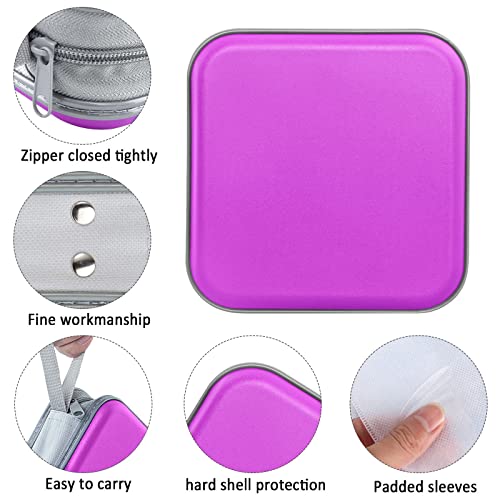 Siveit Cd Case, 40 Capacity Cd/Dvd Case Holders Wallet Hard Plastic Dvd Disc Cases Storage Binder For Car Home Office Travel (Purple) #TOP1