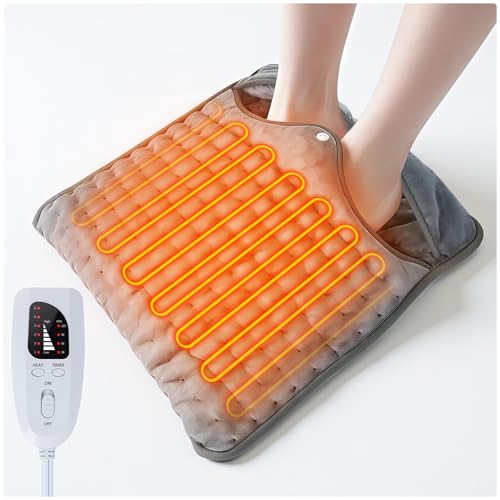 Scaldapiedi Elettrico, Scalda Piedi Casa Elettrico con 6 Livelli di Temperatura e Timer Spegnimento Automatico Morbido Lavabile Scaldino per Piedi per Donne Uomini