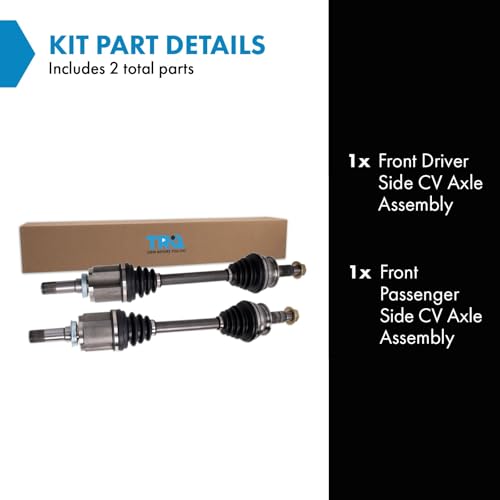Image of TRQ Front Driver Side and Passenger Side CV Axle Assembly Set 2 Piece Compatible with 2012-2016 Cadillac SRX
