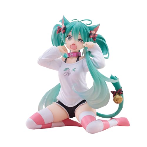 Zhongkaihua Miku Figura Miku Cute Cat Girl Figure Miku Sentado Anime Figura Figura de PVC Estatua Modelo para fans del anime Adornos coleccionables