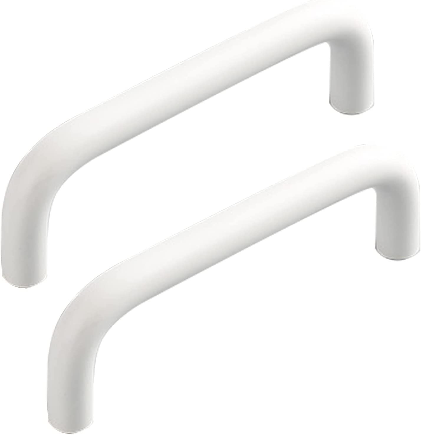 Voplivat Bianco Kitchen Cupboard Handles, Bow Cabinet Handles Aluminum Alloy White Multiple Sizes(,Hole Distance 96Mm)