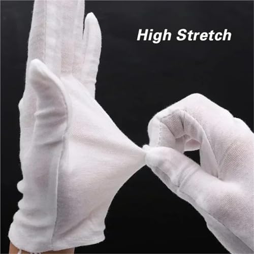 Guantes blancos de algodón para hidratación de manos secas y limpieza en el hogar (50 pares) 5