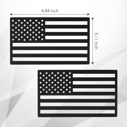 Image of 2PCS American Flag Emblem Decal Stickers, Embossed 3D Cut-Out USA Flag Emblem Decal, 4.84 inchx3.11 inch Matte Patriotic Car Sticker, Universal Bumper Stickers for Car SUV Truck RV