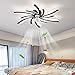 Ventilateur De Plafond Avec Lampe, Ventilateur De Plafond Led Flower Shape Bedroom Plafonnier Télécommande Dimming Timing 6 Wind Speed Salon Ventilateur Plafonnier 60w 30.7in5in