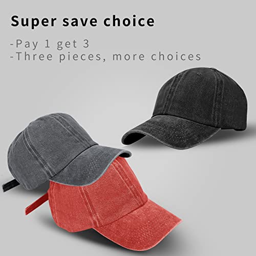 Image of Baseball Cap Unisex Vintage Washed Distressed Cap,Retro Adjustable Dad Hats,Baseball Hat for Men Women