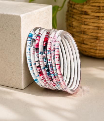 Image of NMII Premium Glass Bangle Set for Women | Multicolor Designer Kangan | Fancy Kanch ki Chudiya | 3D Transparent Chudi Set | Wedding & Festive Occasions Bangles