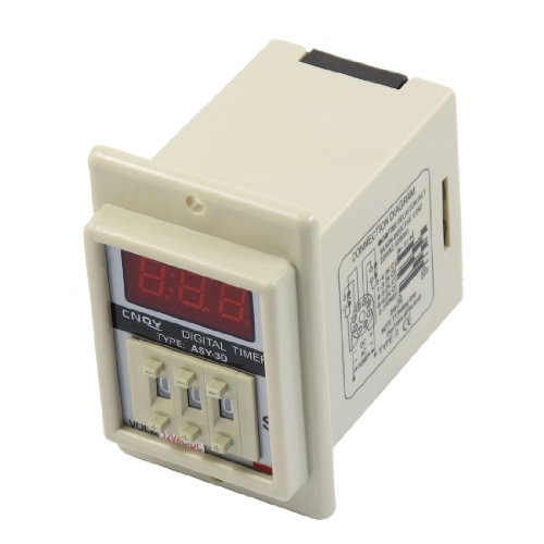 Temporizador digital ASY-3D relé de retardo de tiempo de 8 pines AC DC 12V beige de 1 a 999 segundos