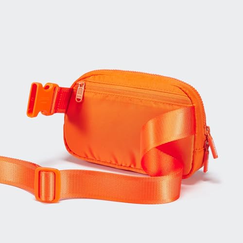 Image of Pander Two Way Zipper Fanny Pack Nylon Everywhere Belt Bag for Women, Water Repellent Waist Packs, Crossbody Bags with Adjustable Strap (Dark Orange).
