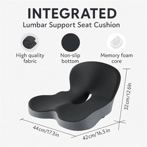 Cojín ergonómico de espuma en forma de L para silla de oficina, camión y coche, soporte trasero integrado, diseño antideslizante, cómoda solución de asiento de oficina
