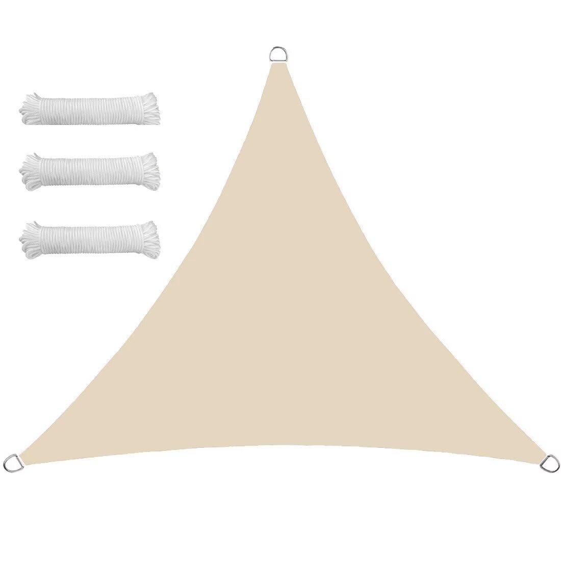 Sun Shade Sail Outdoor Waterproof Equilateral triangle 2x2x2m Shade Sails Canopy UV Protection for Garden Patio Block With Rope Shade Sail Kit Creamy-white