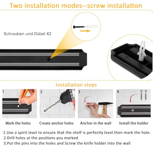 Magnetic Knife Holder for Wall,15Inch Magnetic Knife Storage Strip(38CM) - Image 4