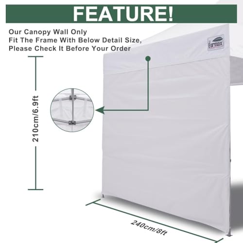 Image of Eurmax USA 8x8 Pop Up Canopy SunWall-UV Protection for Tents,Blocks Sunlight&Wind,Water Resistant Side Wall Only,Easy Hook & Loop Installation,Fit for 8FT Straight Leg Shelters&Gazebo,Blue
